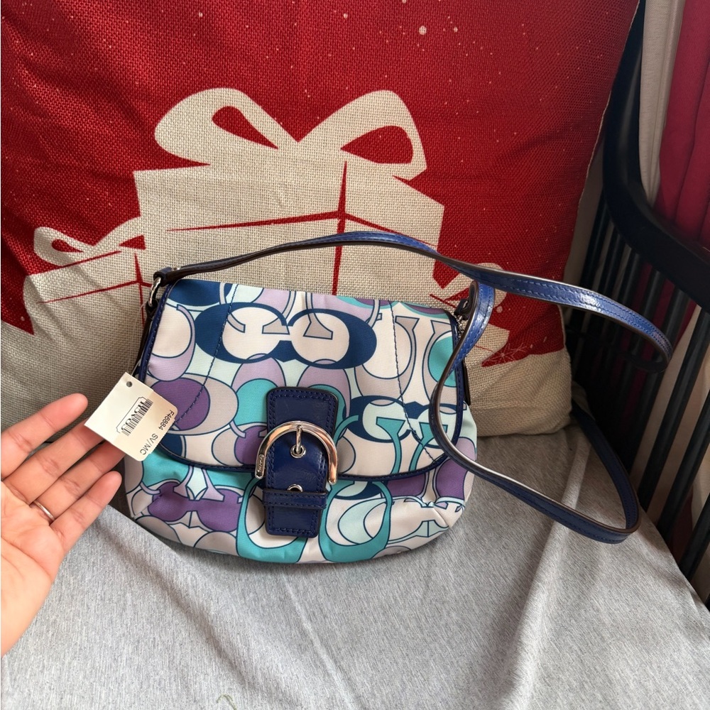Coach Blue and Purple Crossbody Bag
